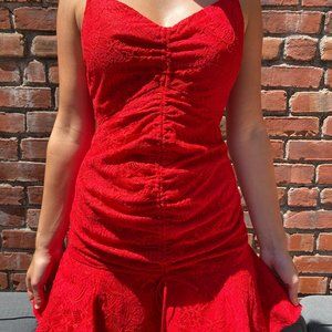 Red Lace Mini Dress